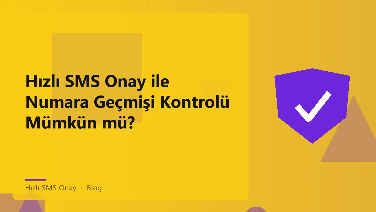 Hızlı SMS Onay ile numara geçmişi kontrolü hakkında bilgi